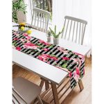 - SuetRunner-3818-Gorsel2 - Realhomes  Realhomes Çizgili Zeminde Rengarenk Çiçekler Dijital Baskılı Modern Süet Runner Realhomes