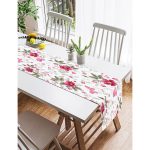 - SuetRunner-3824-Gorsel2 - Realhomes  Realhomes Beyaz Zeminde Pembe Çiçekler Dijital Baskılı Modern Süet Runner Realhomes