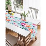 - SuetRunner-3826-Gorsel2 - Realhomes  Realhomes Açık Mavi Zeminde Rengarenk Çiçekler Dijital Baskılı Modern Süet Runner Realhomes