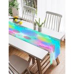 Realhomes Renkli Fraktal Motifli Dijital Baskılı Modern Süet Runner Realhomes