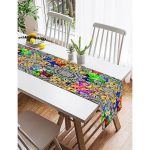 Realhomes Etnik Motifli Dijital Baskılı Modern Süet Runner Realhomes