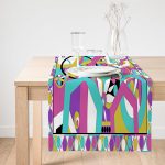 Realhomes Renkli Desenler Dijtal Baskılı Modern Süet Runner Realhomes