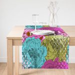 Realhomes Multı Color Özel Tasarım Dijital Baskılı Modern Süet Runner Realhomes