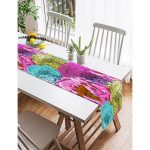 Realhomes Multı Color Özel Tasarım Dijital Baskılı Modern Süet Runner Realhomes