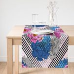 - SuetRunner-3884-Gorsel1 - Realhomes  Realhomes Kareli Renkli Motifler Dijital Baskılı Modern Süet Runner Realhomes