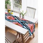 - SuetRunner-3892-Gorsel2 - Realhomes  Realhomes Mavi Zeminde Geometrik Motifler Dijital Baskılı Modern Süet Runner Realhomes