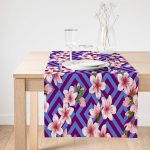 - SuetRunner-3898-Gorsel1 - Realhomes  Realhomes Geometrik Zeminde Çiçek Motifli Özel Tasarım Dijital Baskılı Modern Süet Runner Realhomes