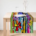 Realhomes Multi Color Özel Tasarım Dijital Baskılı Modern Süet Runner Realhomes