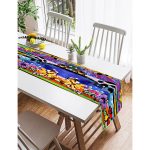 Realhomes Multi Color Özel Tasarım Dijital Baskılı Modern Süet Runner Realhomes