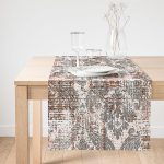 Realhomes Özel Tasarım Dijtal Baskılı Modern Süet Runner Realhomes