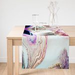 Realhomes Sulu Boya Desenli Özel Tasarım Dijital Baskılı Modern Süet Runner Realhomes