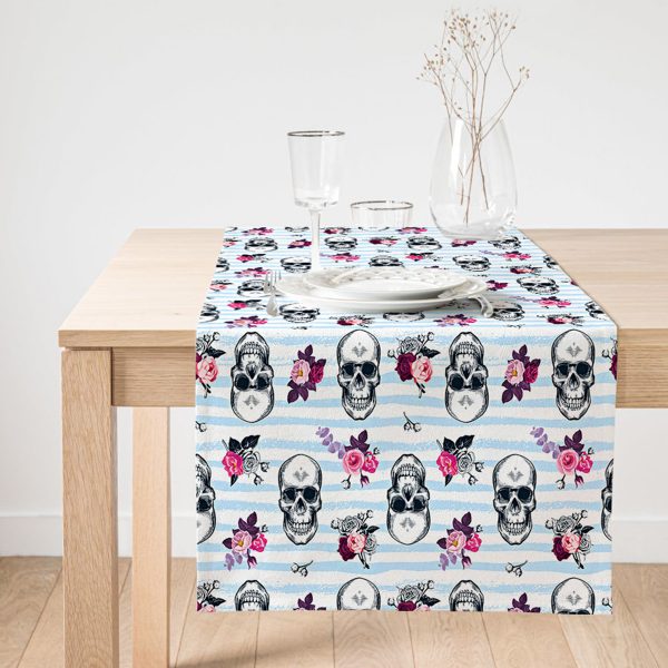 Realhomes Etnik Motifli Özel Tasarım Dijital Baskılı Modern Süet Runner Realhomes