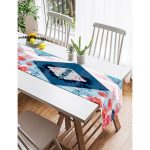 Realhomes Pembe Desenli Tasarım Dijital Baskılı Süet Runner Realhomes