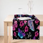 - SuetRunner-3931-Gorsel1 - Realhomes  Realhomes Siyah Zeminde Butterfly Dijital Baskılı Modern Süet Runner Realhomes