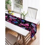 - SuetRunner-3931-Gorsel2 - Realhomes  Realhomes Siyah Zeminde Butterfly Dijital Baskılı Modern Süet Runner Realhomes