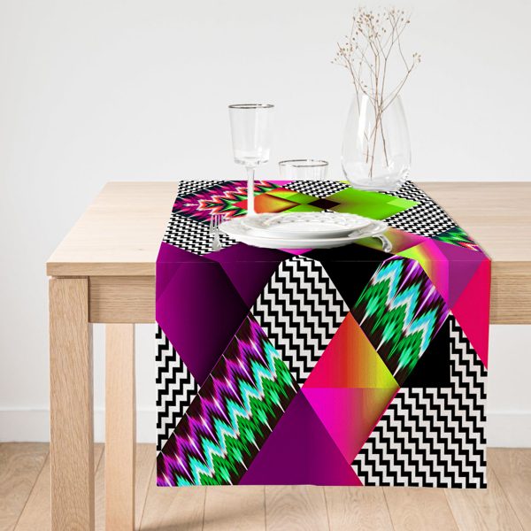 Realhomes Özel Tasarım Dijital Baskılı Modern Süet Runner Realhomes