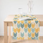 RealHomes Desenli Dijital Baskılı Dekoratif Süet Runner Realhomes