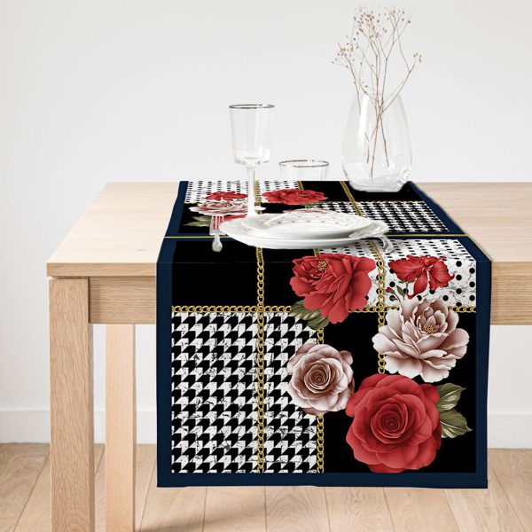 Realhomes Özel Tasarım Dijital Baskılı Modern Süet Runner Realhomes