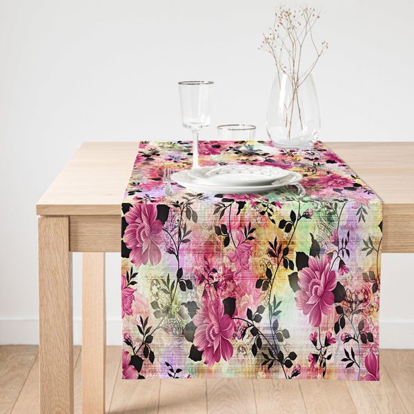 Realhomes Özel Tasarım Dijital Baskılı Modern Süet Runner Realhomes