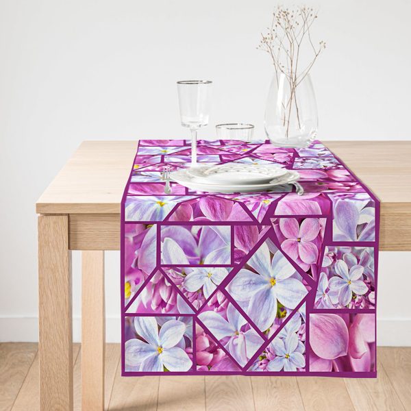 Realhomes Krem Rengi Özel Tasarım Dijital Baskılı Süet Runner Realhomes