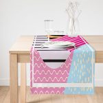 Realhomes Geometrik Modern Sanat Tasarımlı Süet Runner Realhomes