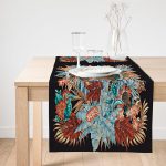 - SuetRunner-4174-Gorsel1 - Realhomes  Realhomes Siyah Ve Güllerin Uyumu Dijital Baskılı Süet Runner Realhomes