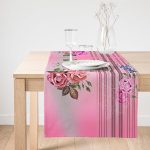 Realhomes Ekose Zeminde Gül Temalı Süet Runner Realhomes