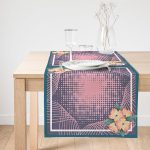 Realhomes Modern Sanat Tasarımlı Dijital Baskılı Süet Runner Realhomes