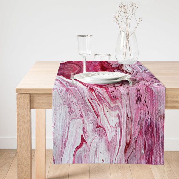 Realhomes Siyah Zigzag Zeminde Ilkbahar Çiçekleri Temalı Süet Runner Realhomes