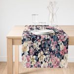 Realhomes Modern Gül Temalı Özel Tasarım Dijital Baskılı Süet Runner Realhomes