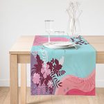 Realhomes Modern Sanat Tasarımlı Dijital Baskılı Süet Runner Realhomes