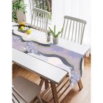 Realhomes Modern Sanat Tasarımlı Dijital Baskılı Süet Runner Realhomes