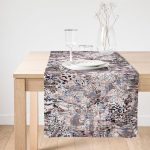 Realhomes Modern Sanat Tasarımlı Dijital Baskılı Süet Runner Realhomes