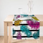 Realhomes Modern Sanat Tasarımlı Dijital Baskılı Süet Runner Realhomes