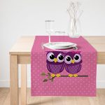 - SuetRunner-424-Gorsel1 - Realhomes Realhomes Baykuş Desenli Dijital Baskılı Dekoratif Özel Tasarım Süet Runner Realhomes