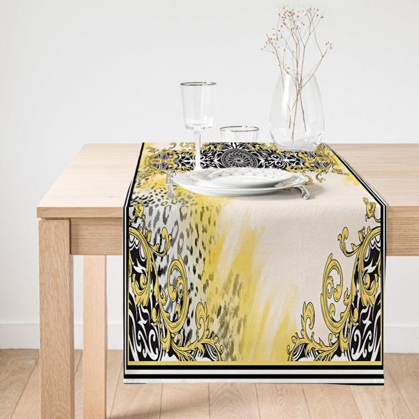 Realhomes Modern Çini Tasarımlı Dijital Baskılı Süet Runner Realhomes