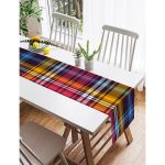 Realhomes Renkli Ekose Desenli Özel Tasarım Süet Runner Realhomes