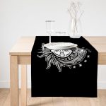 Realhomes Güneş Ay Yıldızlı Dekoratif Süet Runner Realhomes