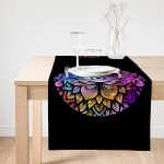 - SuetRunner-5009siyah-Gorsel1 - Realhomes Realhomes Siyah Zeminde Renkli Üçüncü Göz Motifli Süet Runner Realhomes