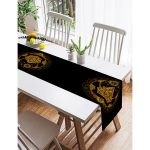 - SuetRunner-5030-Gorsel2 - Realhomes  Realhomes Siyah Zeminde Gold Hilal Içerisinde Üçüncü Göz Motifli Dijital Baskılı Süet Runner Realhomes