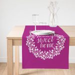 Realhomes Home Sweet Home Dijital Baskılı Dekoratif Süet Runner Realhomes