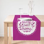 Realhomes Home Sweet Home Dijital Baskılı Dekoratif Süet Runner Realhomes