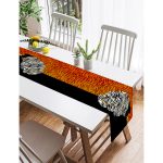 Realhomes Siyah Ve Karamel Zeminde Zenci Kadın Dijital Baskılı Süet Runner Realhomes