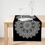 - SuetRunner-5133-Gorsel1 - Realhomes Realhomes Siyah Beyaz Mandala Tasarımlı Dekoratif Süet Runner Realhomes