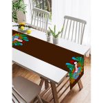 Realhomes Kahverengi Zeminde Özel Tasarım Frida Kahlo Baskılı Süet Runner Realhomes