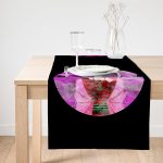 Realhomes Siyah Zeminde Renkli Frida Desenli Süet Runner Realhomes