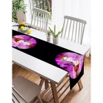 Realhomes Siyah Zeminde Renkli Frida Desenli Süet Runner Realhomes