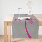 - SuetRunner-5228fusya-Gorsel1 - Realhomes  Realhomes Gri Zeminde Fuşya Palmiye Motifli Modern Süet Runner Realhomes