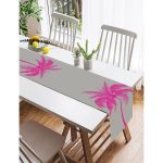 - SuetRunner-5228fusya-Gorsel2 - Realhomes  Realhomes Gri Zeminde Fuşya Palmiye Motifli Modern Süet Runner Realhomes