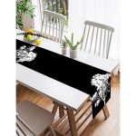 - SuetRunner-5230siyah-Gorsel2 - Realhomes Realhomes Siyah Beyaz Ağaç Tasarımlı Dijital Baskılı Süet Runner Realhomes